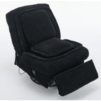 Fauteuil inclinable pivotant à 360° en velours côtelé avec coussins