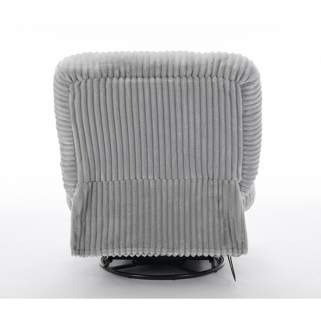 Fauteuil inclinable pivotant à 360° en velours côtelé avec coussins