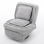 Fauteuil inclinable pivotant à 360° en velours côtelé avec coussins