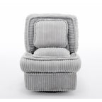 Fauteuil inclinable pivotant à 360° en velours côtelé avec coussins