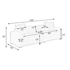 Canapé 4 places en velours côtelé avec coussins décoratifs