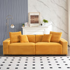 Canapé 4 places en velours côtelé avec coussins décoratifs