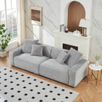 Canapé 4 places en velours côtelé avec coussins décoratifs