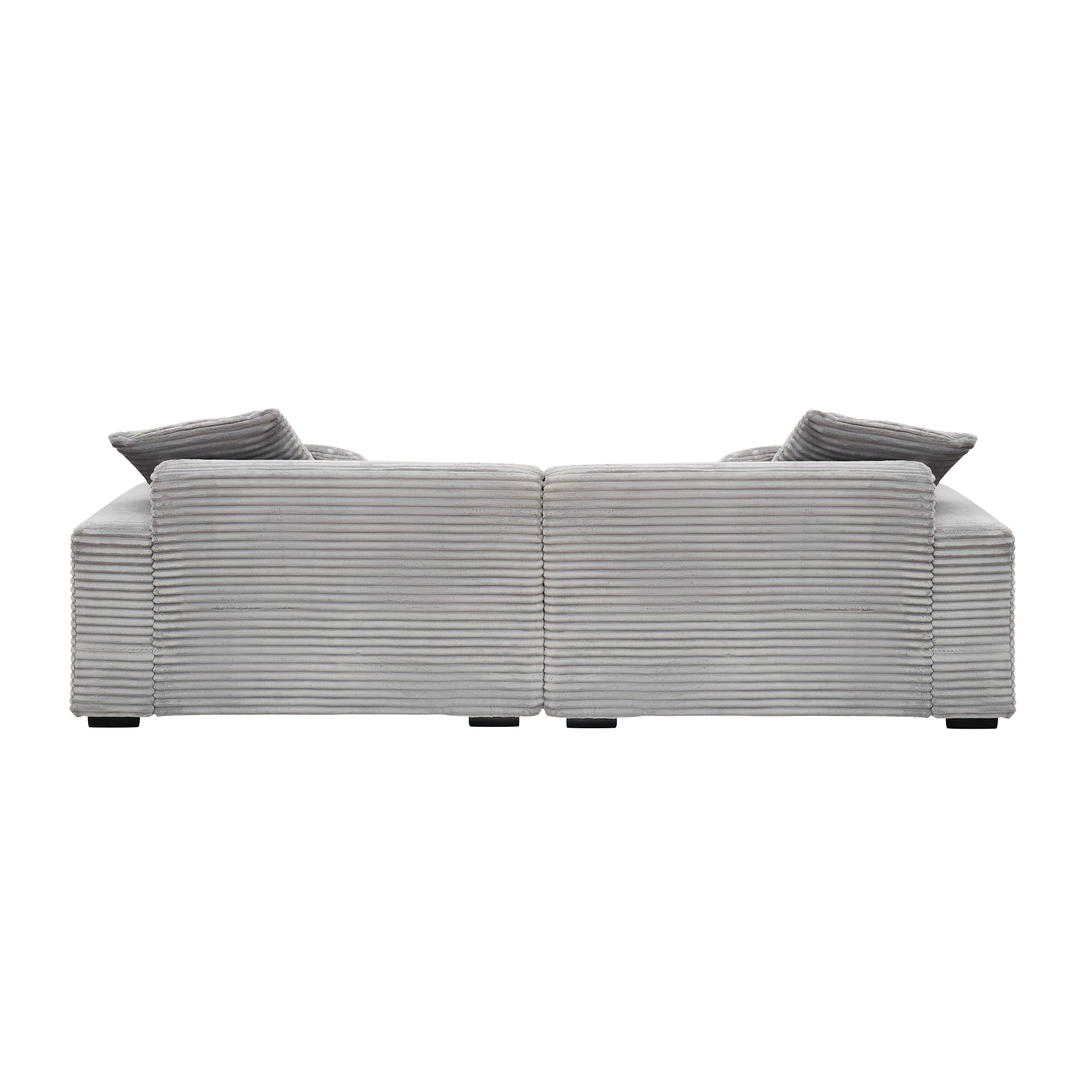 Canapé 4 places en velours côtelé avec coussins décoratifs