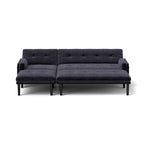 Canapé 3 places réglable en velours côtelé et lit d'appoint