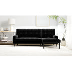 Canapé 3 places réglable en velours côtelé et lit d'appoint