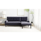 Canapé 3 places réglable en velours côtelé et lit d'appoint