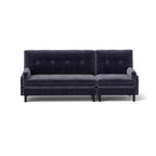 Canapé 3 places réglable en velours côtelé et lit d'appoint