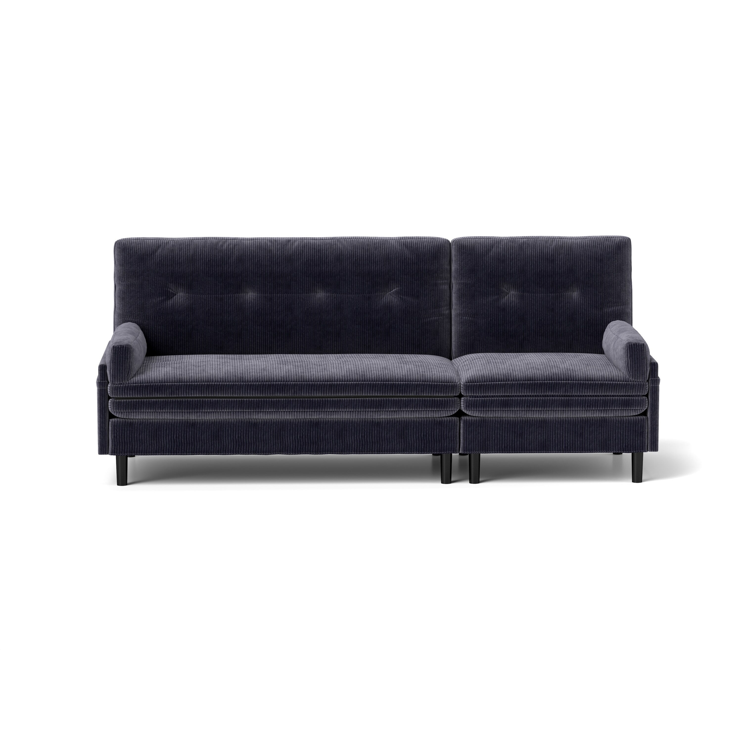 Canapé 3 places réglable en velours côtelé et lit d'appoint