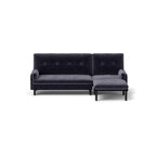 Canapé 3 places réglable en velours côtelé et lit d'appoint