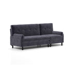 Canapé 3 places réglable en velours côtelé et lit d'appoint