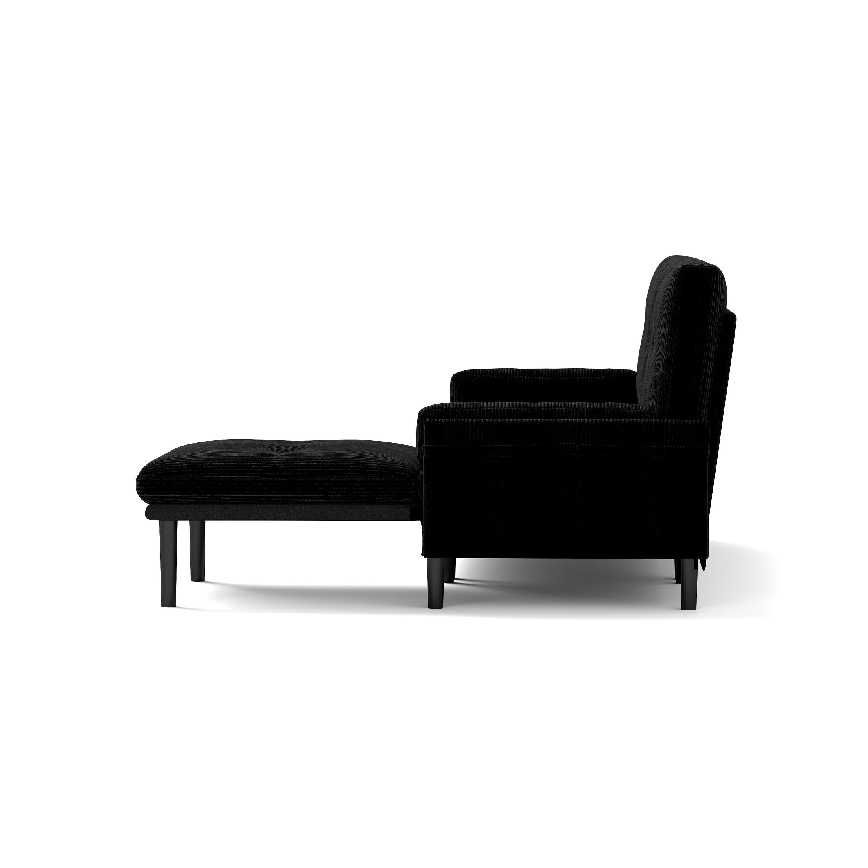 Canapé 3 places réglable en velours côtelé et lit d'appoint