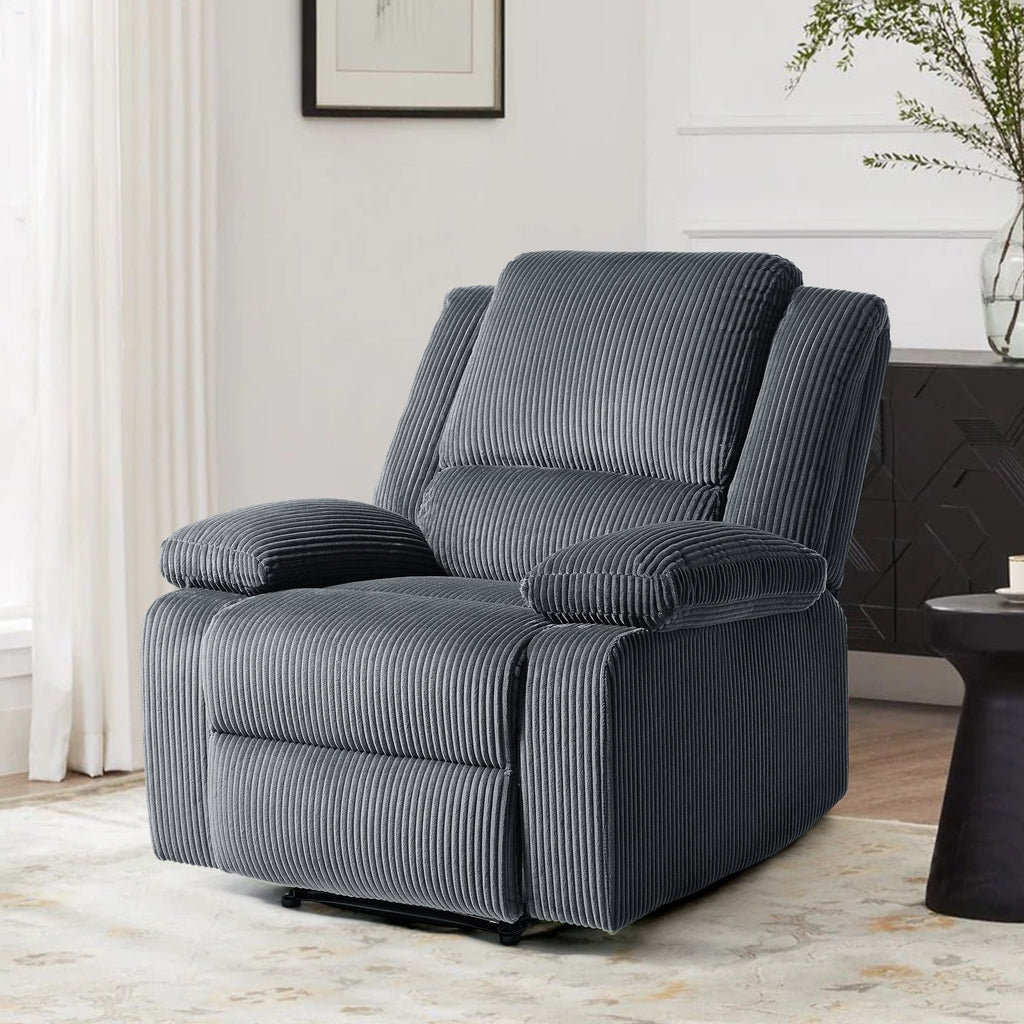 Fauteuil inclinable réglable en velours côtelé pour salon