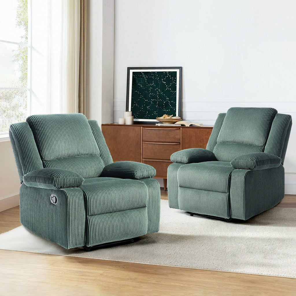 Fauteuil inclinable réglable en velours côtelé pour salon