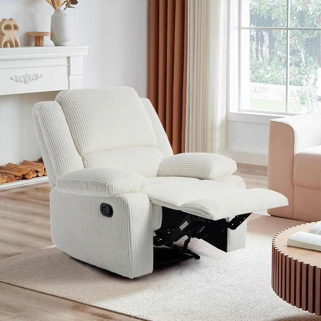 Fauteuil inclinable réglable en velours côtelé pour salon