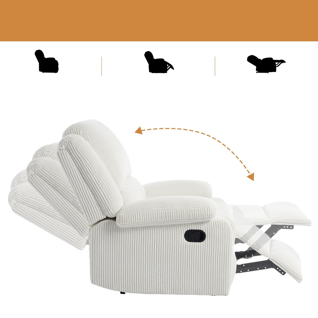 Fauteuil inclinable réglable en velours côtelé pour salon