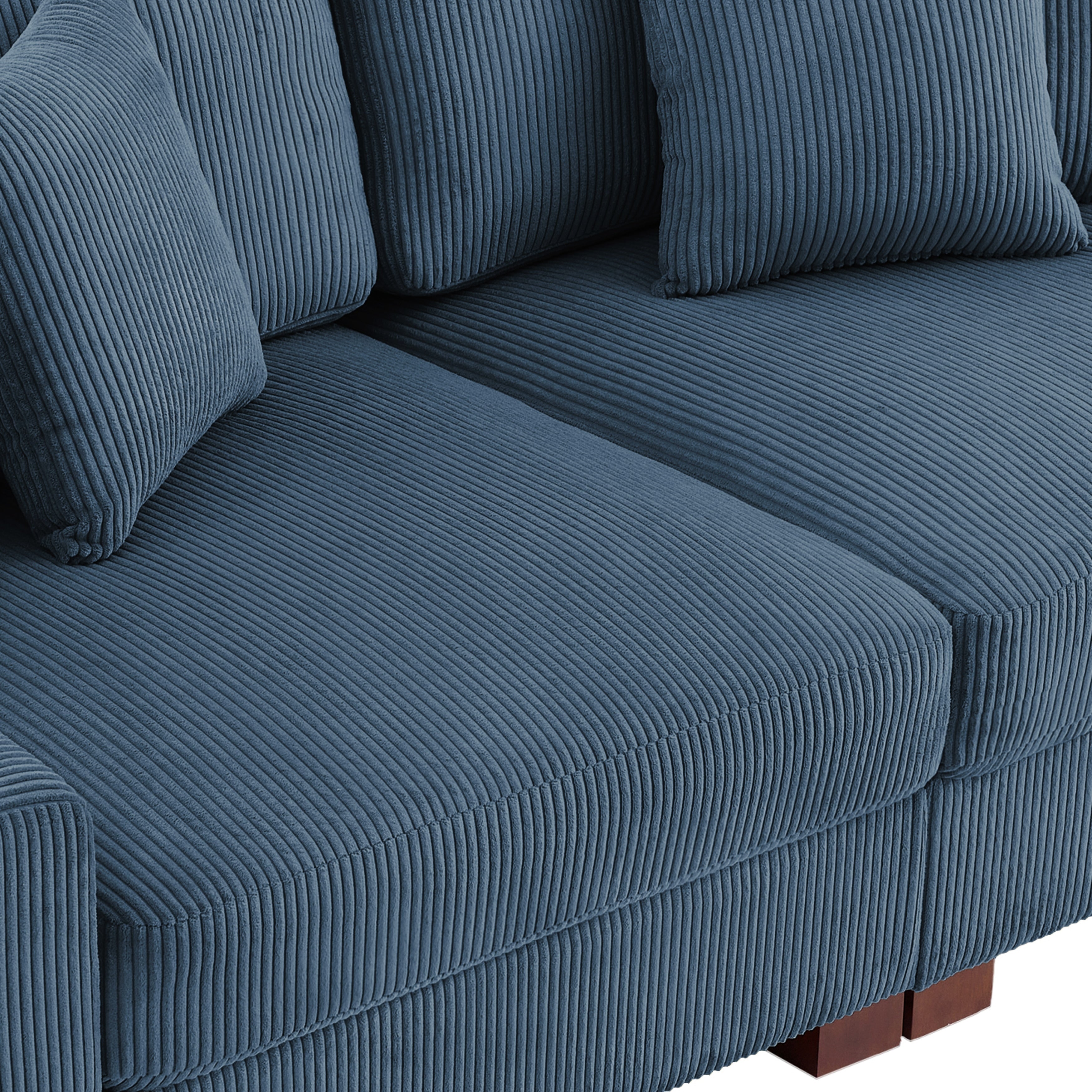 Canapé modulable sectionnel en velours côtelé avec oreillers