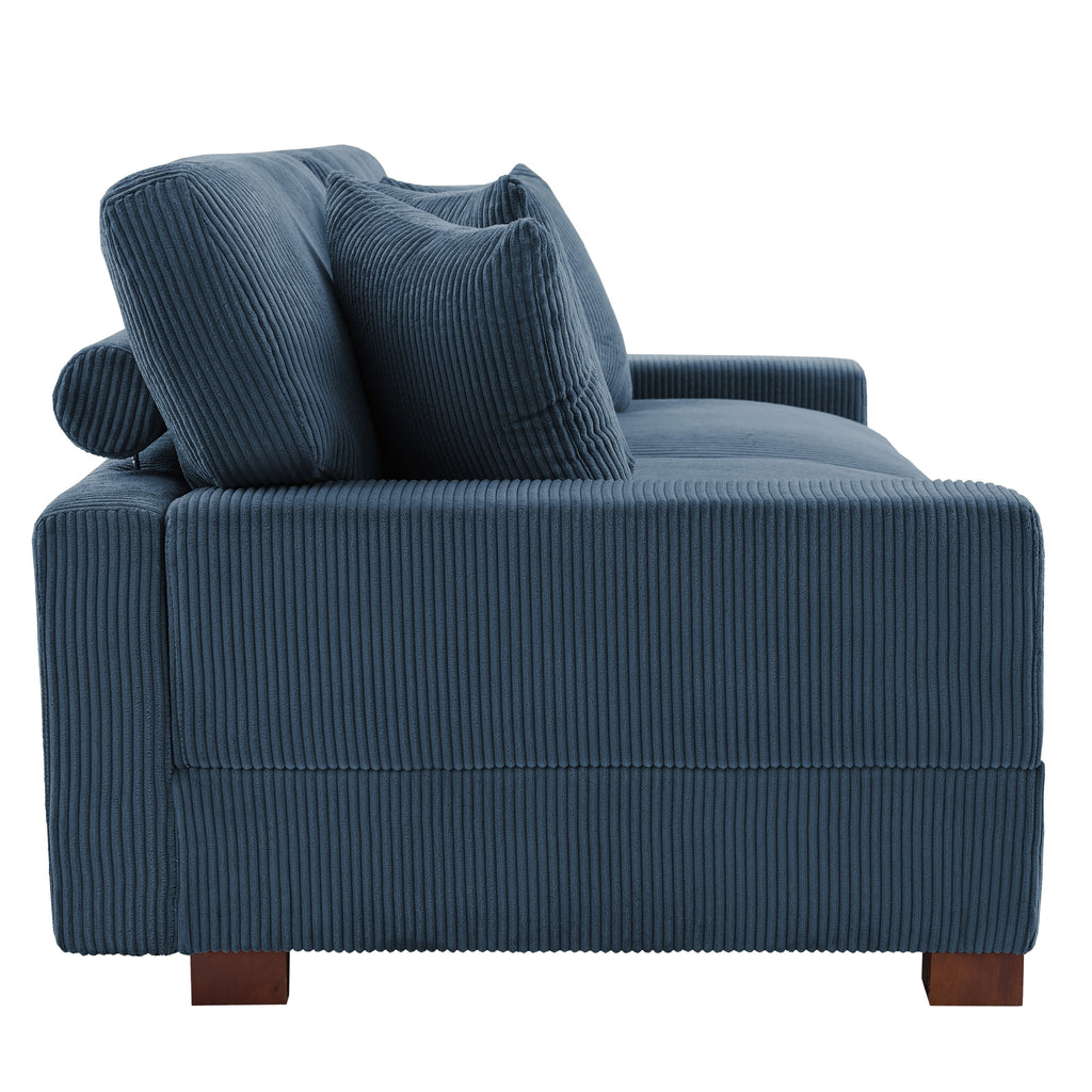 Canapé modulable sectionnel en velours côtelé avec oreillers