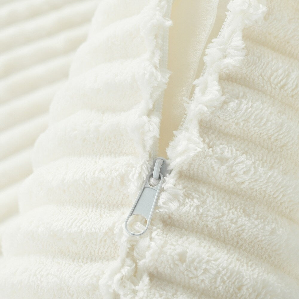 Canapé-lit double en velours côtelé avec 2 oreillers