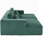 Canapé-lit double en velours côtelé avec 2 oreillers