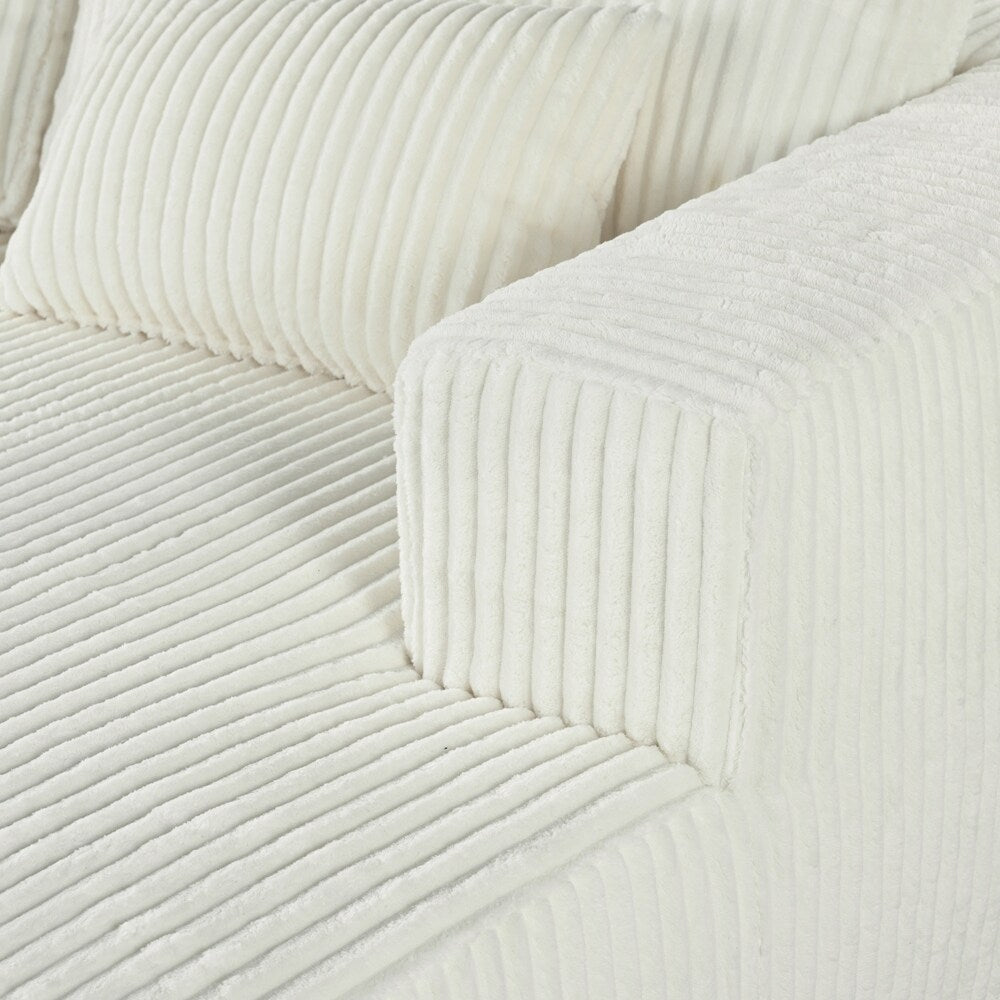 Canapé-lit double en velours côtelé avec 2 oreillers