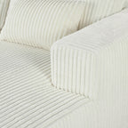 Canapé-lit double en velours côtelé avec 2 oreillers