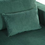 Canapé-lit double en velours côtelé avec 2 oreillers