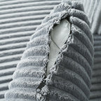 Canapé-lit double en velours côtelé avec 2 oreillers