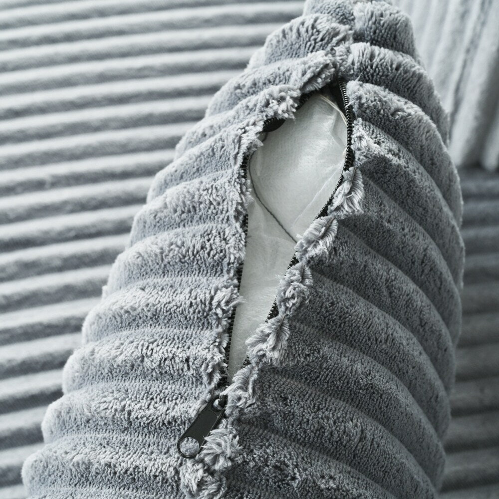 Canapé-lit double en velours côtelé avec 2 oreillers