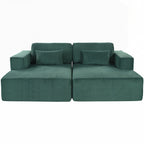 Canapé-lit double en velours côtelé avec 2 oreillers