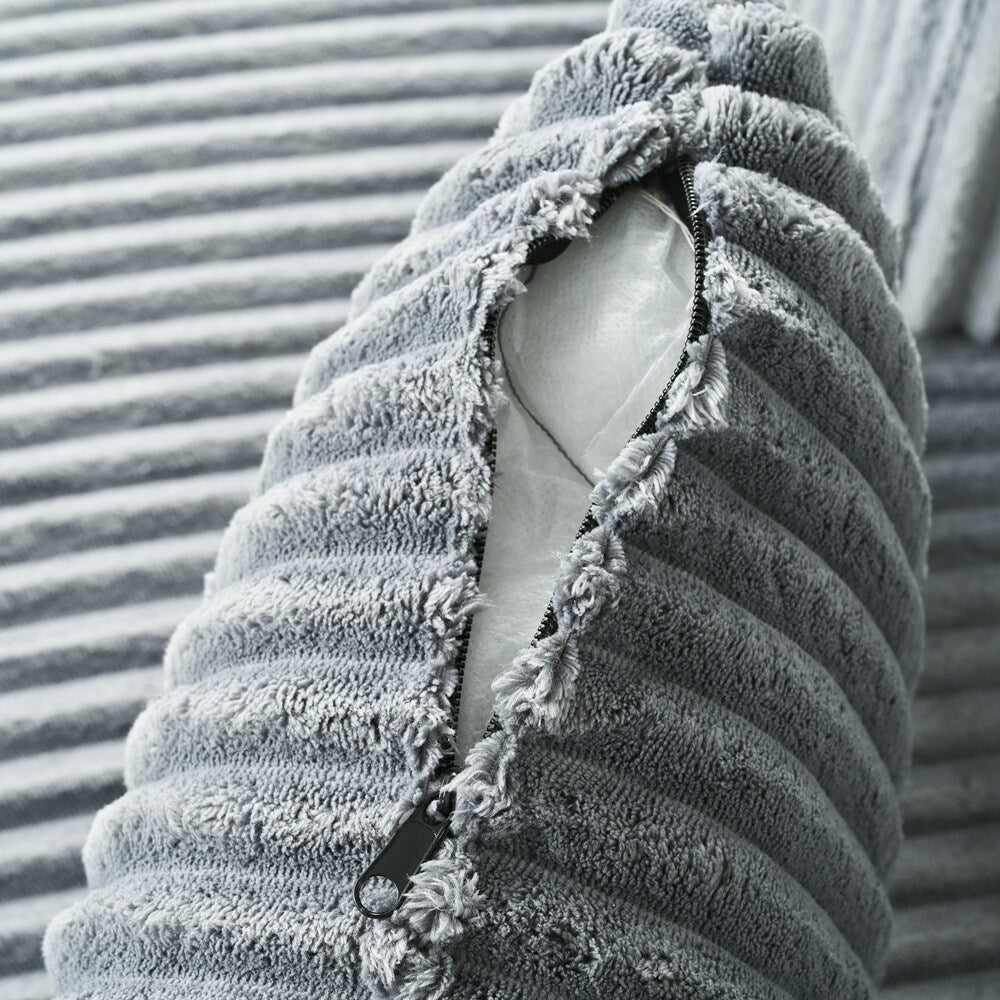 Canapé-lit double en velours côtelé avec 2 oreillers