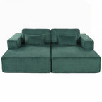 Canapé-lit double en velours côtelé avec 2 oreillers