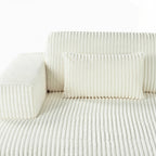 Canapé-lit double en velours côtelé avec 2 oreillers