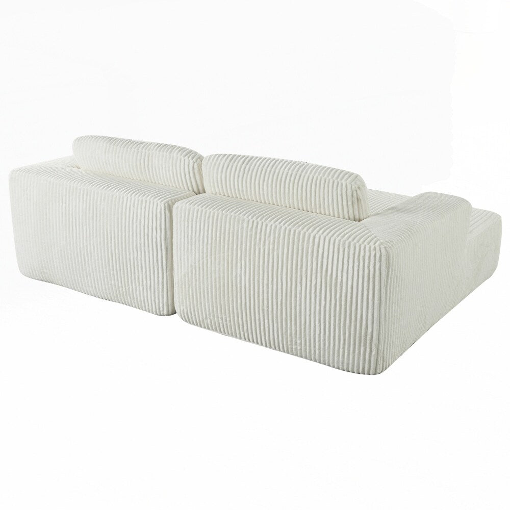 Canapé-lit double en velours côtelé avec 2 oreillers