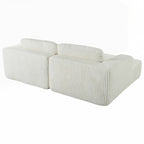 Canapé-lit double en velours côtelé avec 2 oreillers