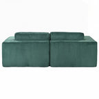 Canapé-lit double en velours côtelé avec 2 oreillers