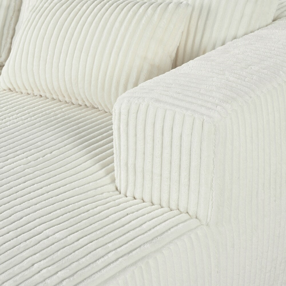 Canapé-lit double en velours côtelé avec 2 oreillers