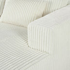 Canapé-lit double en velours côtelé avec 2 oreillers