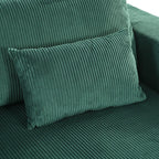 Canapé-lit double en velours côtelé avec 2 oreillers