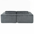 Canapé-lit double en velours côtelé avec 2 oreillers