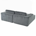 Canapé-lit double en velours côtelé avec 2 oreillers