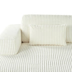 Canapé-lit double en velours côtelé avec 2 oreillers