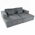 Canapé-lit double en velours côtelé avec 2 oreillers