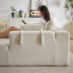 Canapé Cloud 3 places en velours côtelé avec 2 repose-pieds amovibles, ensemble de canapé en U, siège profond rembourré 2 places avec 3 coussins