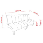 Canapé-lit convertible en tissu velours côtelé avec pieds en bois