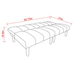 Canapé-lit convertible en tissu velours côtelé avec pieds en bois