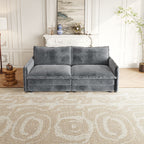 Canapé-lit deux places en velours côtelé pour salon, canapé rembourré de grande taille, siège profond, avec 2 oreillers