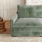 Canapé-lit deux places en velours côtelé pour salon, canapé rembourré de grande taille, siège profond, avec 2 oreillers