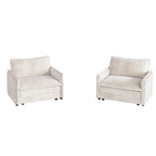 Canapé-lit deux places en velours côtelé pour salon, canapé rembourré de grande taille, siège profond, avec 2 oreillers