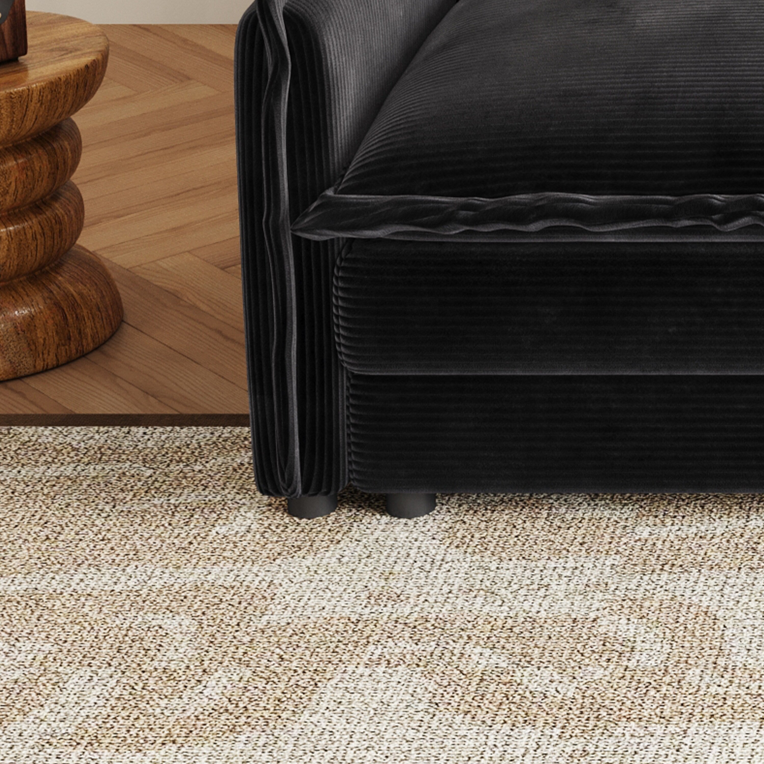 Canapé-lit deux places en velours côtelé pour salon, canapé rembourré de grande taille, siège profond, avec 2 oreillers